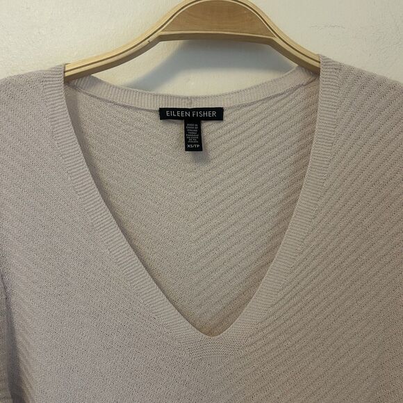 Eileen Fisher Women's Sweater Extra Fine Merino Wool Ribbed Pink XS Old Money - Picture 2 of 7